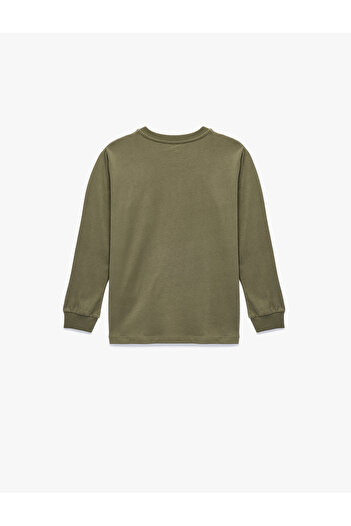 Koton Cotton Long Sleeve Crew Neck Printed T-Shirt