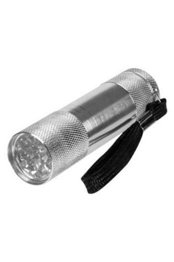OEM Mini Aluminum Flashlight with 9 LEDs 8.6 cm