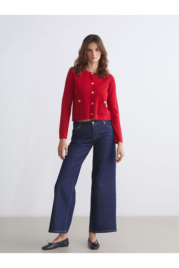 LC Waikiki Crew Neck Women's Knitwear Cardigan