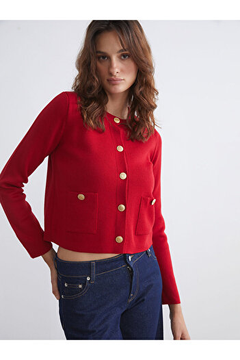 LC Waikiki Crew Neck Women's Knitwear Cardigan