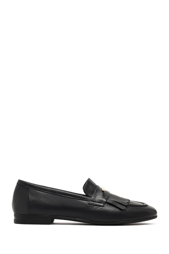 Derimod Women's Black Buckle Leather Loafer 25Afd380418