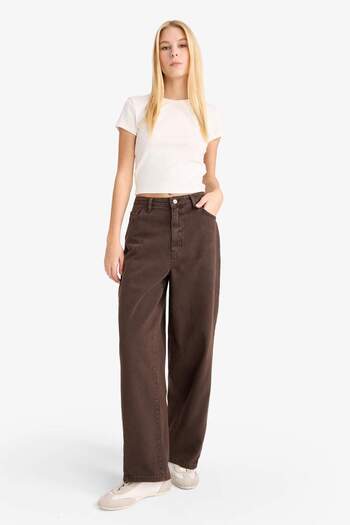 DeFacto Cool Barrel Fit Normal Bell Gabardine Pants G1174Ax25Au