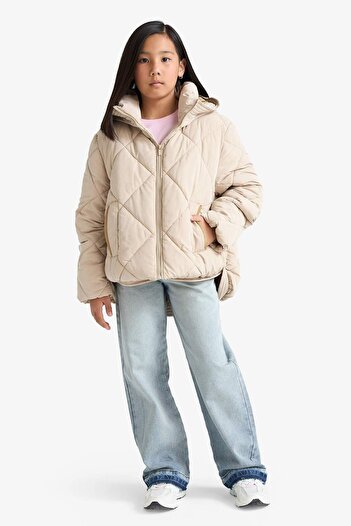 DeFacto Girl's Waterproof Hooded Zippered Coat E9811A825Au