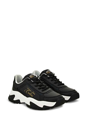 Versace Unisex Non-Slip High Sole Logo Detailed Black Sneaker 79Va3Sv6Zpb29-899
