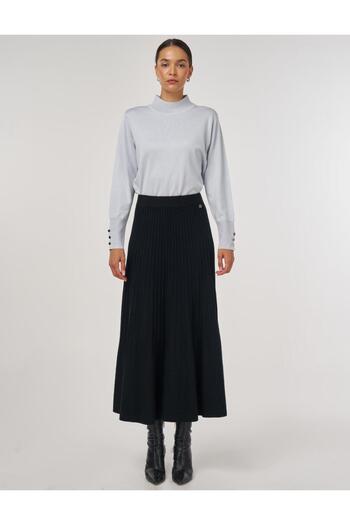 Kayra High Waist Knitwear Skirt Black