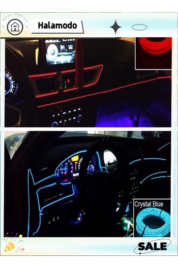 HALAMODO Car Hood LED Strip Lights, Universal Engine Hood Guide Decorative Light 3M Flexible Hood Glow Lights