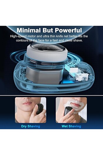 Hope Mini Electric Razor for Men – Portable USB Rechargeable Wet & Dry Shaver, Waterproof Rotary Shaver