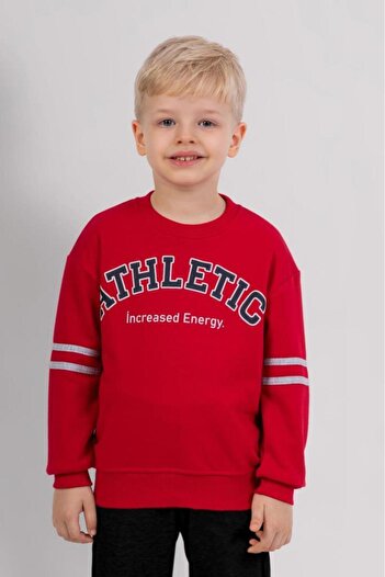 RAPAPA Boys' 3 Thread Sweatshirt & Black Sweatpants 2-Piece Set – Sports Casual Combination 4073Ki