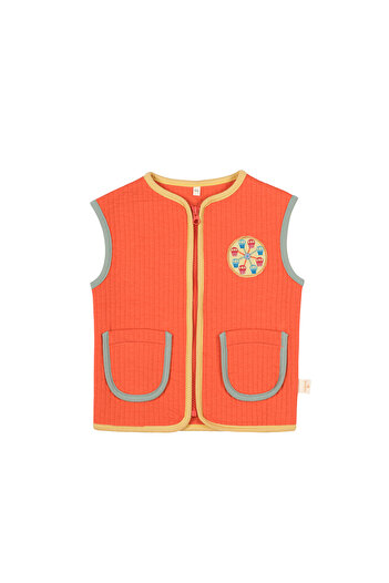 Miela Kids Contrast Piping Quilted Vest