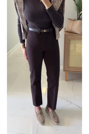 BİRCANÇİL Zr Wita Bitter Brown Cropped Leg Length Fit Jeans