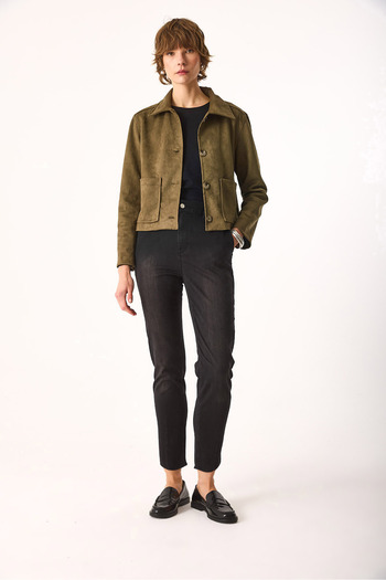 VENA Norah Black Buy Elastic Jean Pants-Black