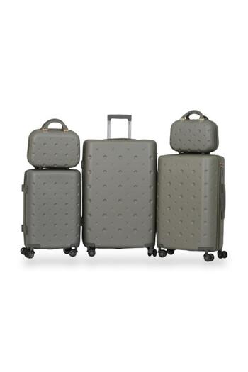 Red Sea Dabsh Bridal Travel Bag Set - 5 Pieces Includes 3 Trolley Bags and 2 Makeup Bags - with Flexible Covers - 360 Degrees