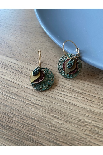 dela otantik Handmade Ethnic Bohemian Hoop Earrings – Multi-Layered Vintage Authentic Style Costume Jewelry