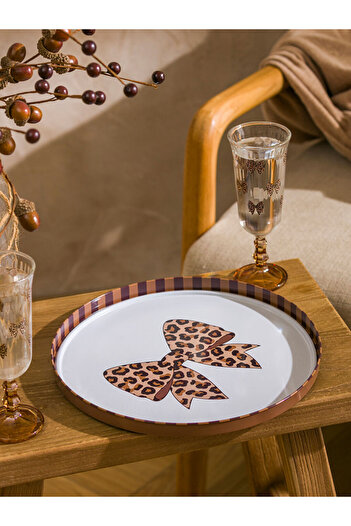 LC Waikiki Create Your Style with Uzg Store |   Bow Printed Metal Tray 24 cm