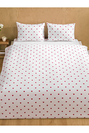 LC Waikiki Sparkling Choices from Shining Store |   Heart Printed Double Duvet Cover Set
