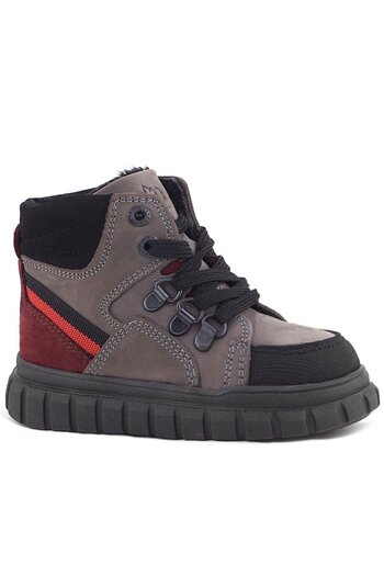Rakerplus Genuine Leather Gray Black Zippered Baby Boy Boots