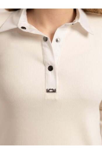 Zekids Girl's Collared Camisole Blouse with Snap Detail