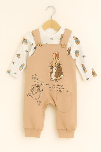 RAPAPA Baby Romper Set – Rabbit Patterned Long Sleeve T-Shirt and Salopet (Set of 2) 9745