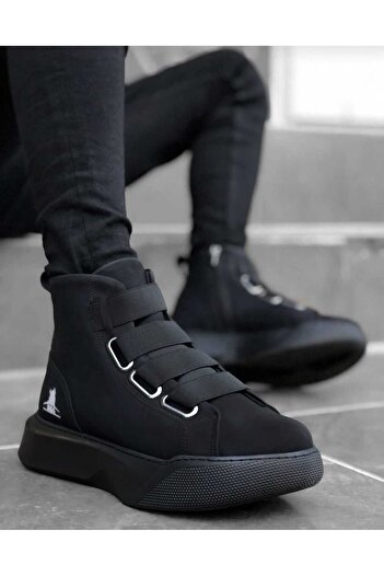 WEBORN Banded Men's High Thick Sole Black Orthopedic Comfortable Winter Sports Boots