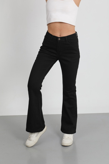 La Bjorn Women's Black Flared Trousers