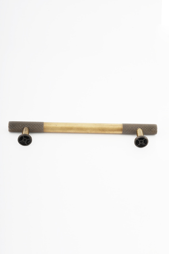 IRK METAL VE HIRDAVAT T Bar (Serrated) Diamond Sliced Antique Yellow Handle Furniture Kitchen Drawer Door Handle