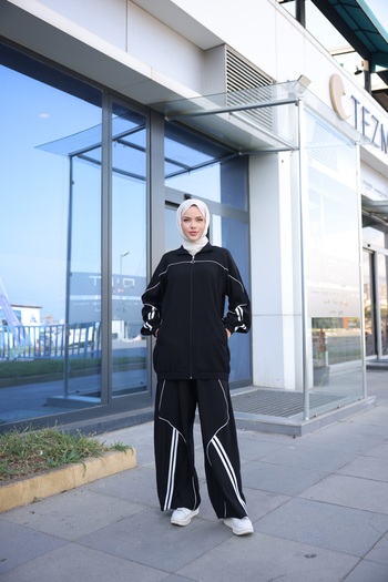 MİMİ Luxury Wear Women's Stylish Sport Tracksuit Set Zipper & Bottom Top Set