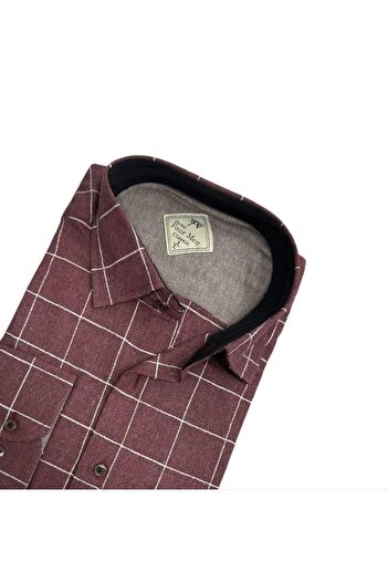GÖMLEK GALERİSİ Classic Wide Flannel Plaid Men's Long Sleeve Shirt