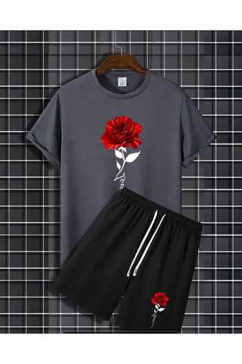 ORVIO Group Men's Team T-Shirt and Shorts - Rose