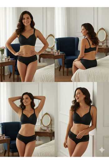 pae Bra Panties No Padding Comfortable No-Feel Laser Seamless Ice Silk Fabric Underwear Set