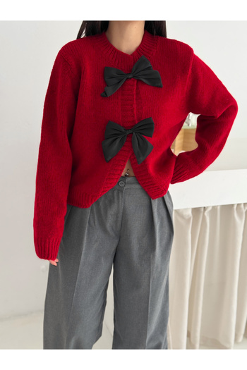 fiolin Bow Detailed Knitwear Cardigan