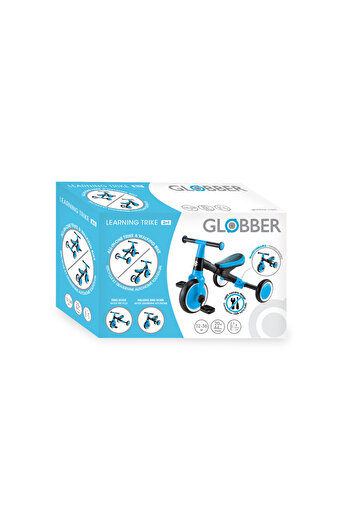 Globber 2 in 1 Learning Trike Kids Training Balance Tricycle – Convertible Ride On Bike – Sky Blue