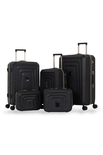 DİMA Dabsh Bride Travel Bag Set - 5 pieces, including 3 trolley bags and 2 makeup bags - with double covers - and an expansion zipper