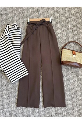 Mon Astre Tie Waist Wide Leg Trousers