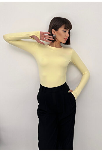 New Now Modal Fabric Finger Pass Long Sleeve Body