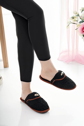 Modafırsat Women's House Slippers Plush Washable Wool Inside Fur Slippers Guest Dowry Bundle Bridal Slippers