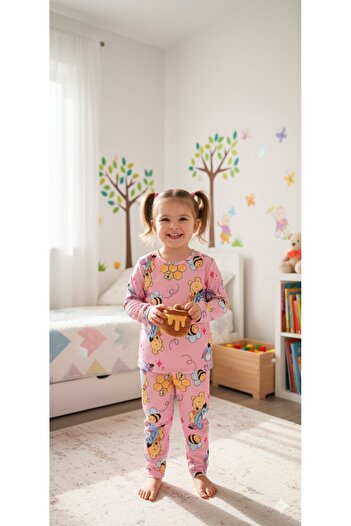 Yalçınoğlu Kids Σετ πιτζάμες για κορίτσια I Μακρυμάνικα άνετα ρούχα για το σπίτι I Βαμβακερό - Μαλακό σετ για κορίτσια