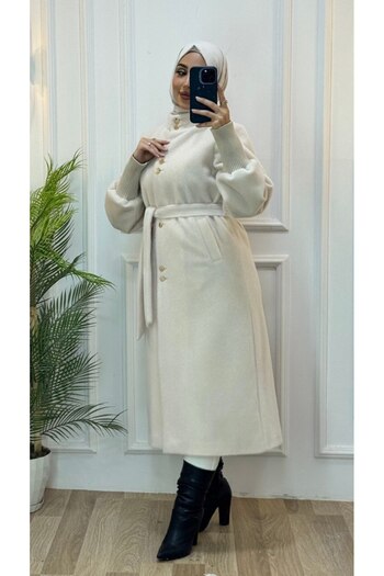 Tebrikler tekstil Women's Winter Stylish Midi Coat Model G3449