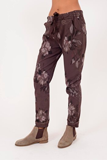 Park Moda 21989 Flower Pattern Gabardine Pants