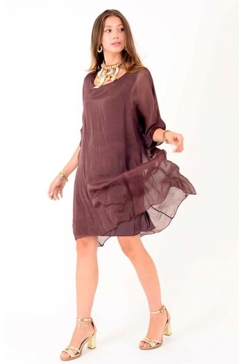 Park Moda 6129 Silk Dress with Tie at the Back
