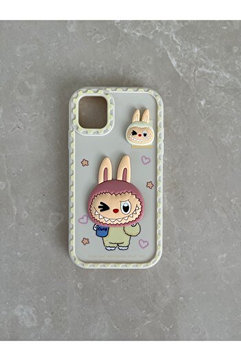 Mia İphone 13 ve İphone 14 Uyumlu Labubu Desenli Kabartmalı Kılıf