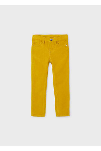 MAYORAL Winter Men's Velvet Slimfit Trousers Yellow