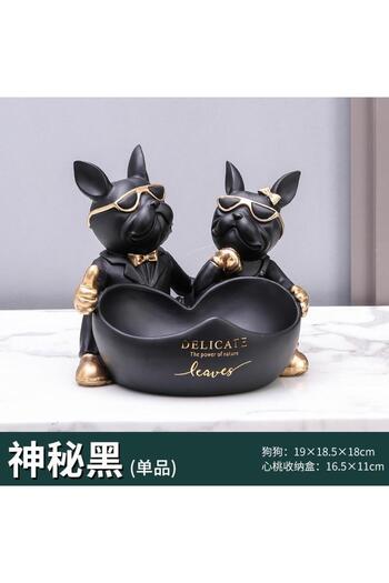 Art Decor Love Dog Multi-functional Storage Ornament Home Accessories Entryway Key Tray Bulldog Crafts Home