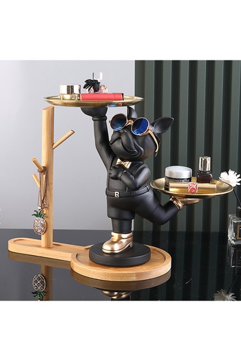 Art Decor New Home Decoration Bulldog Key Desktop Storage Organizer Resin Crafts Household Storage Dog