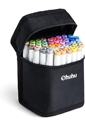 Ohuhu Honolulu B, Set 48 Markere, Baza Alcool, Dual Tips Brush&Fine, Mid-Tone
