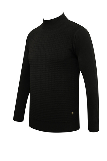 Çizgi Triko Men's Half Fisherman Sweater Patterned Steel Knitting Classic Mold