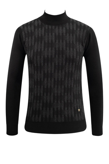 Çizgi Triko Men's Half Fisherman Sweater Patterned Steel Knitting Classic Mold