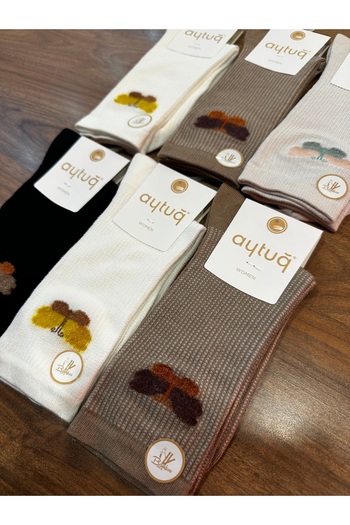 Aytuğ Premium Women's Bamboo Breathable Comfortable Seamless Socks 6 Pack