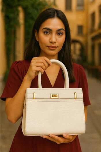 Generic Stylish Ladies Handbag – Gold Buckle, PU Leather