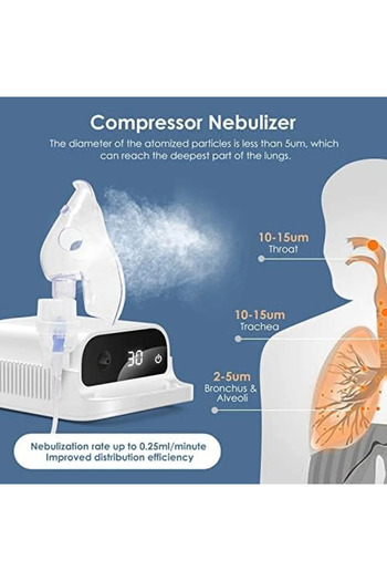 AMCARE Nebulizer compressor with digital LCD display, Portable Compressor with Automatic power off function