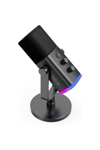 Fifine Microphone Professional AM8, USB/XLR Connection, Streaming, Gaming, Podcast, RGB Lighting, Ma